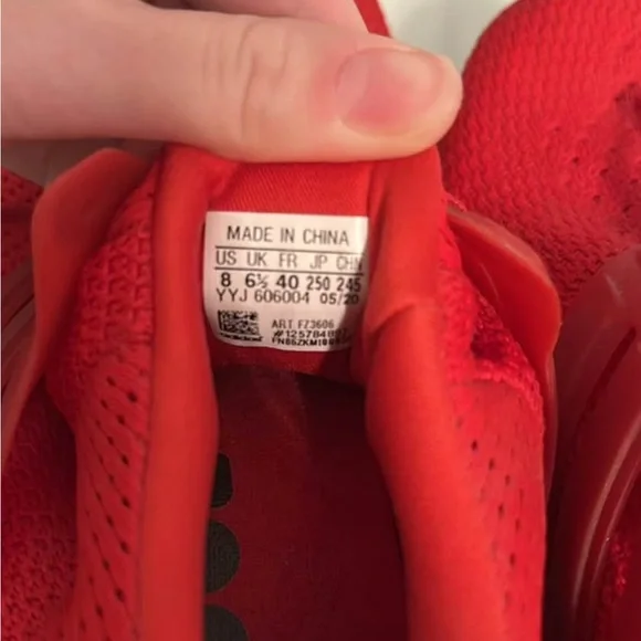 ADIDAS ULTRABOOST RED SHOES - Picture 1 of 3